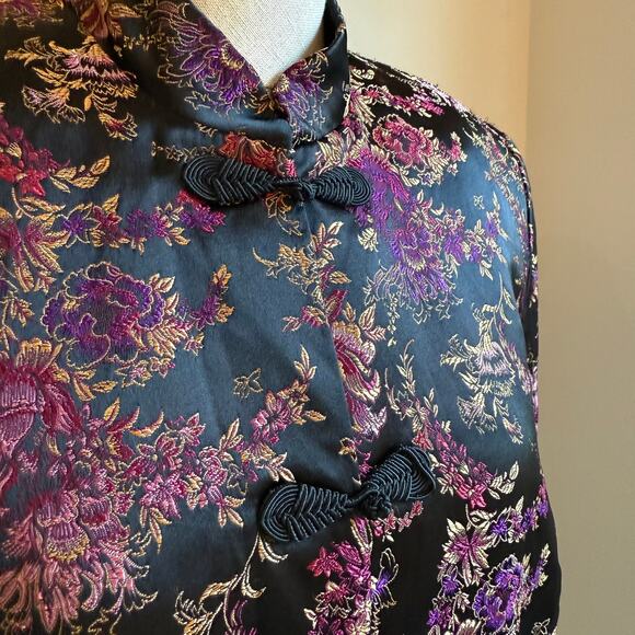 Ornamental Floral Jacquard Frog-Closure Jacket Women’s M Dressbarn Collection - Picture 3 of 13